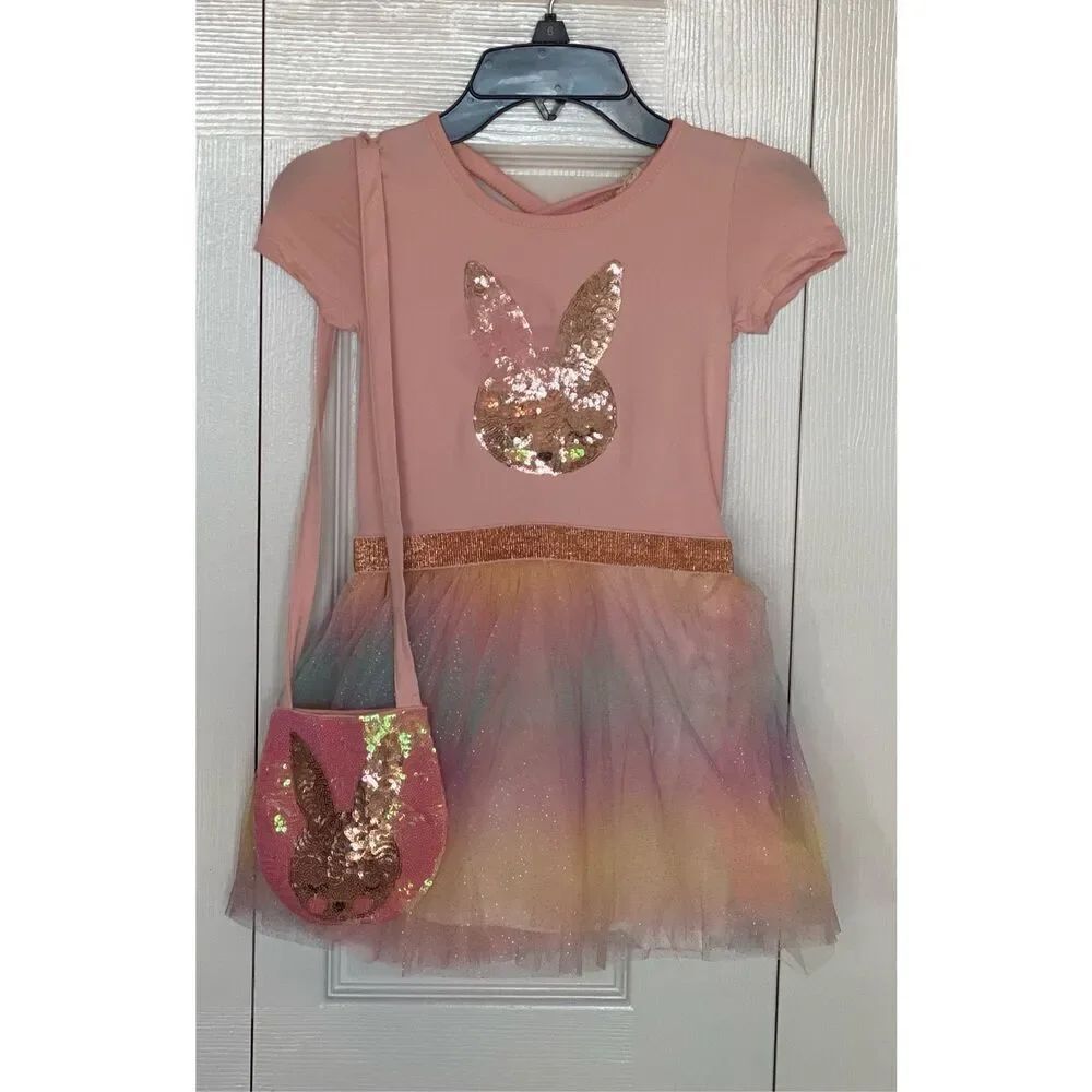 Btween Girl’s 5 Bunny Tutu Dress Outfit With Purse